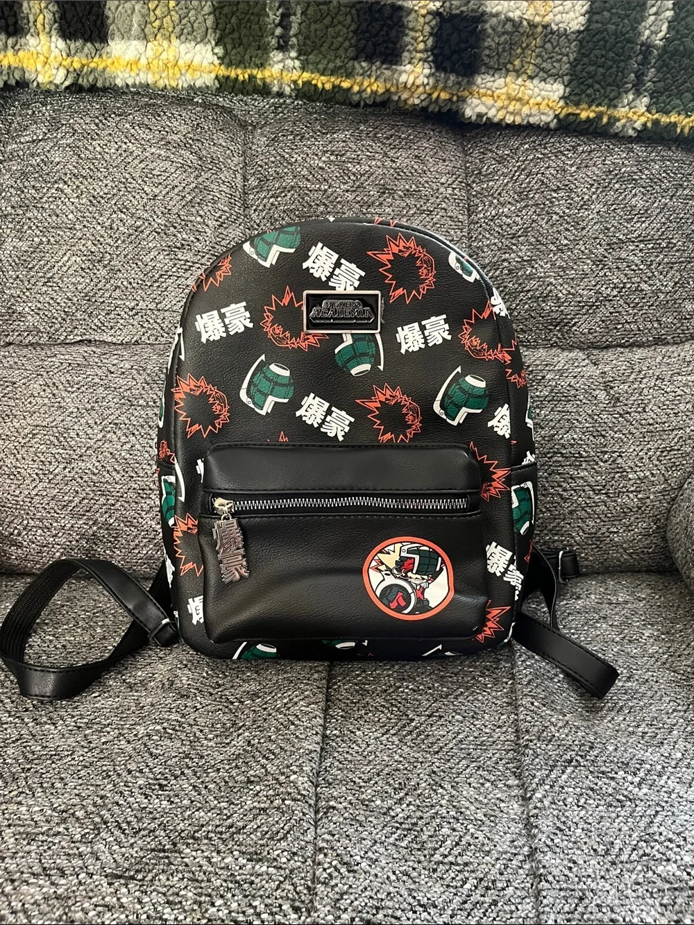 My Hero Academia Bakugo Patterned Black Mini Backpack